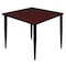 Regency Kahlo Square & Round Tables, 36 W, 36 L, 29 H, Wood, Metal Top, Mahogany TPL3636MHBK - alternate 1